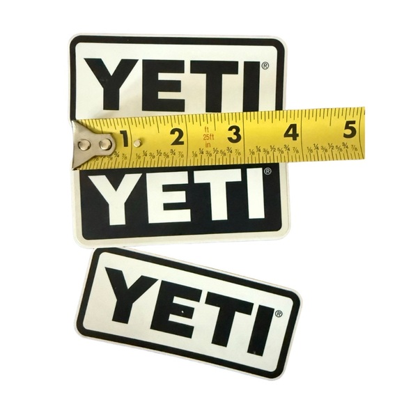 Set of 3 YETI Logo Stickers – Black & White - New - Picture 3 of 4